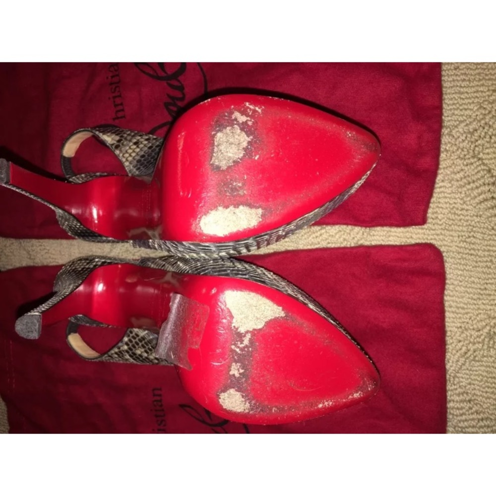 Christian Louboutin Python Slingbacks 37 - image 5